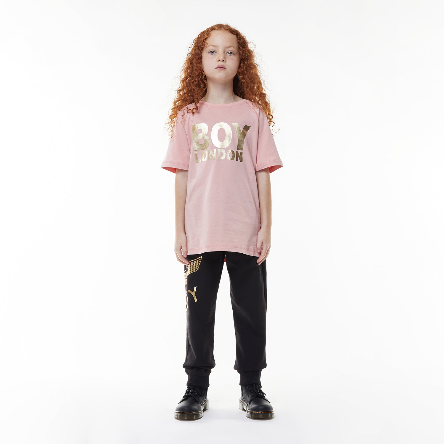 BOY LONDON KIDS T-SHIRT - PINK/GOLD