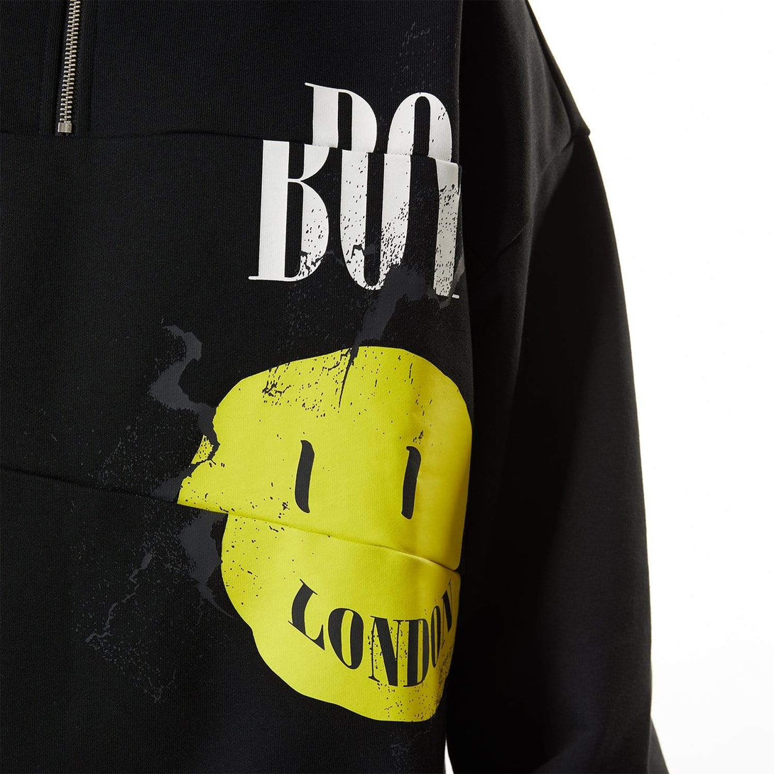 BOY ACID HALF ZIP SWEATSHIRT - BLACK