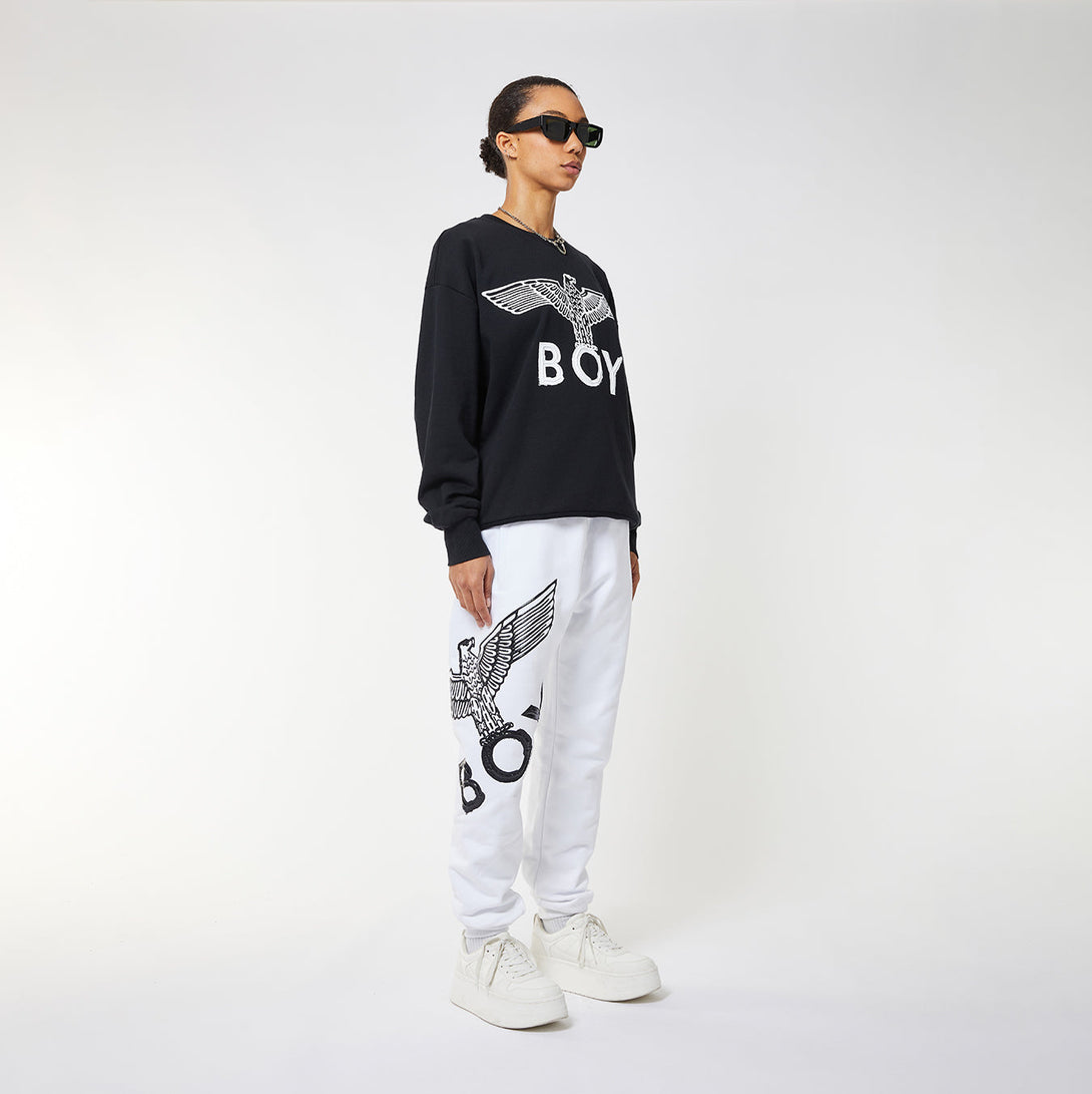 BOY EAGLE APPLIQUE SWEATSHIRT WOMENS - BLACK