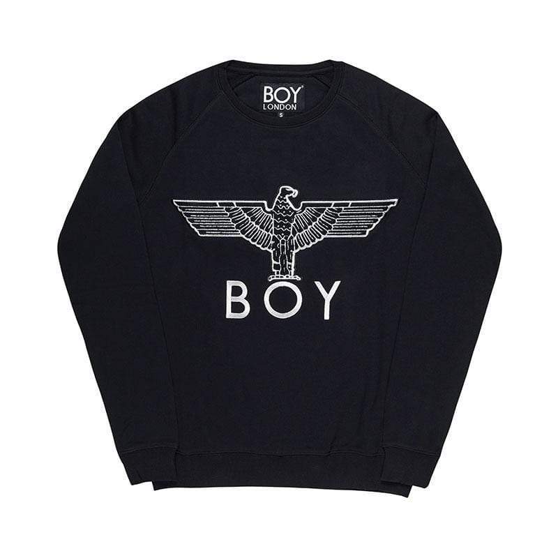 BOY EAGLE APPLIQUE SWEATSHIRT WOMENS - BLACK