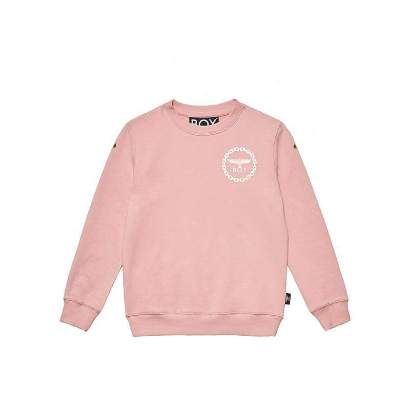 BOY EAGLE BACKPRINT KIDS SWEATSHIRT - PINK/GOLD