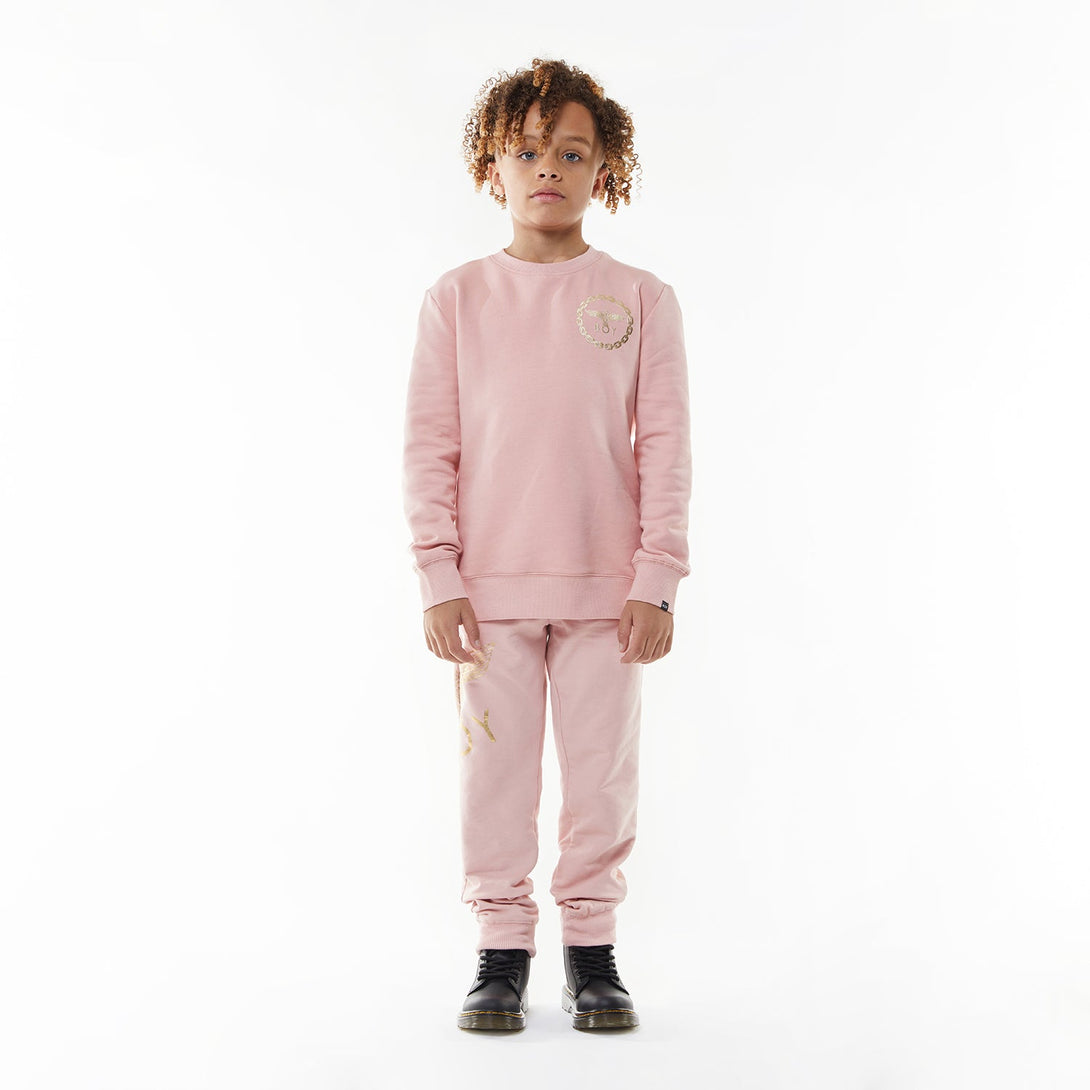 BOY EAGLE BACKPRINT KIDS SWEATSHIRT - PINK/GOLD