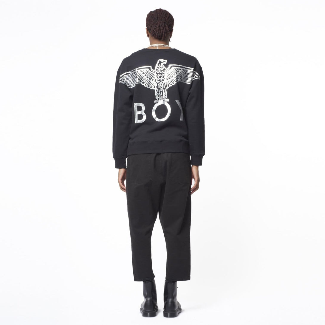 BOY EAGLE BACKPRINT SWEATSHIRT - BLACK/SILVER