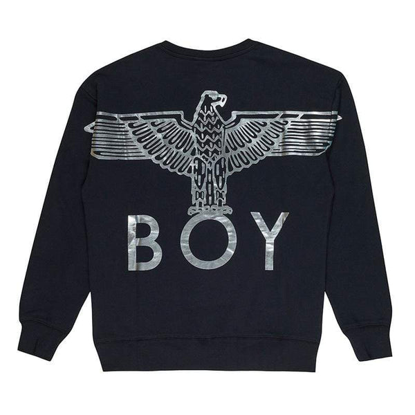 BOY EAGLE BACKPRINT SWEATSHIRT - BLACK/SILVER