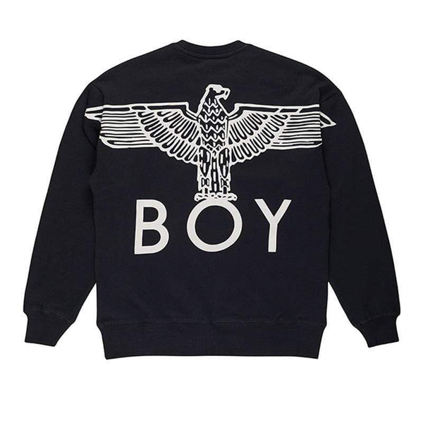 BOY EAGLE BACKPRINT SWEATSHIRT - BLACK/WHITE