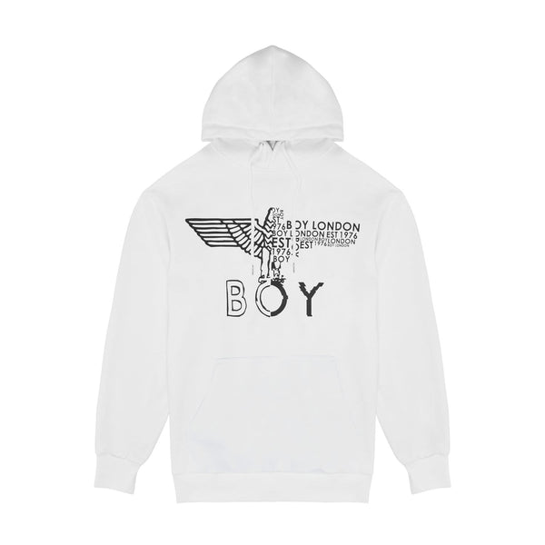 BOY EAGLE CONCEALED HOODIE WOMENS - WHITE