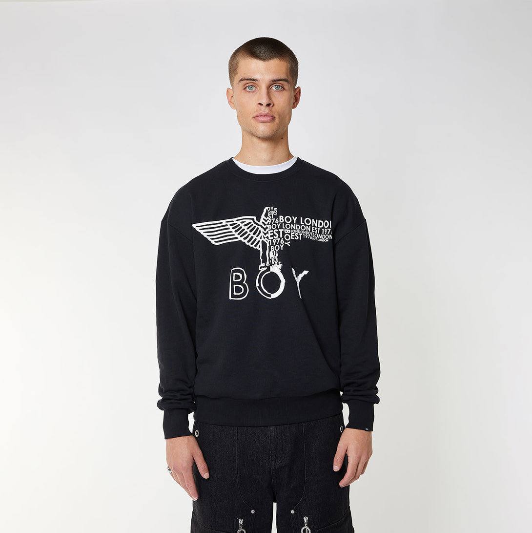 BOY EAGLE CONCEALED SWEATSHIRT - BLACK