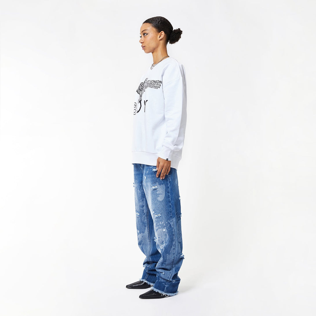 BOY EAGLE CONCEALED SWEATSHIRT WOMENS - WHITE