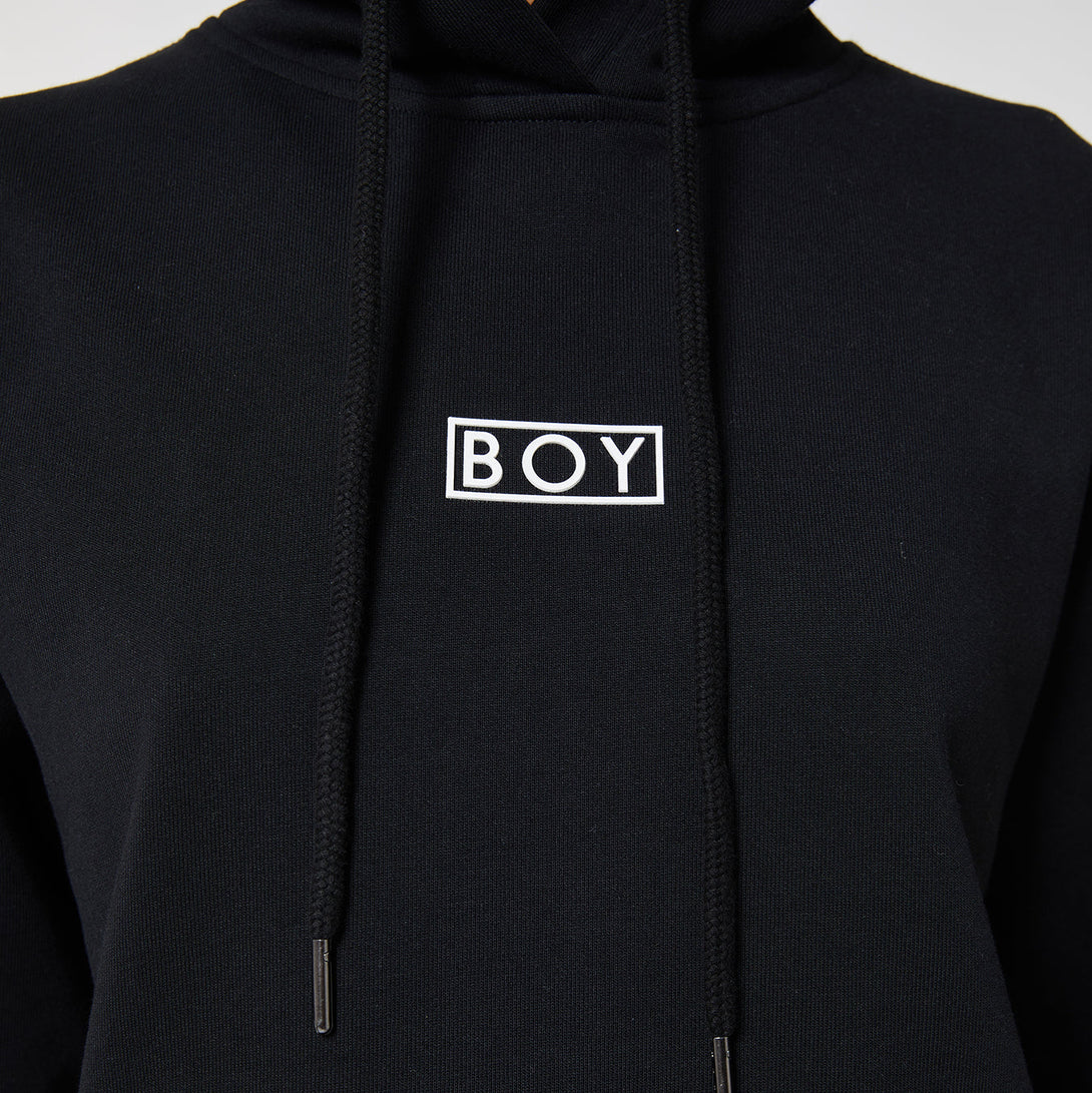 BOY EAGLE FLOCK HOODIE WOMENS - BLACK