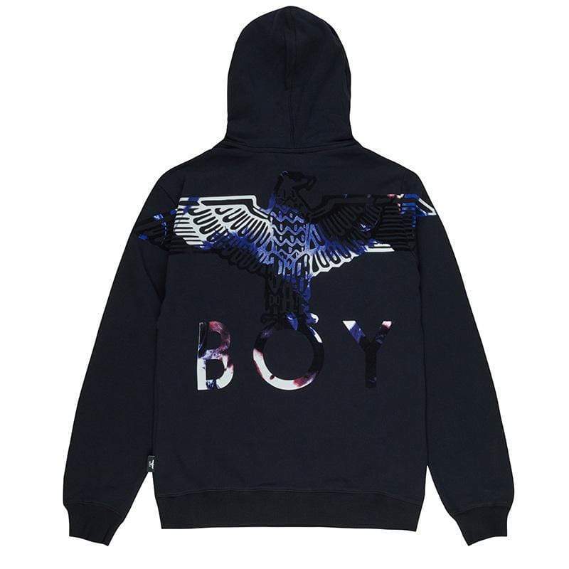 BOY EAGLE FLOCK HOODIE WOMENS - BLACK