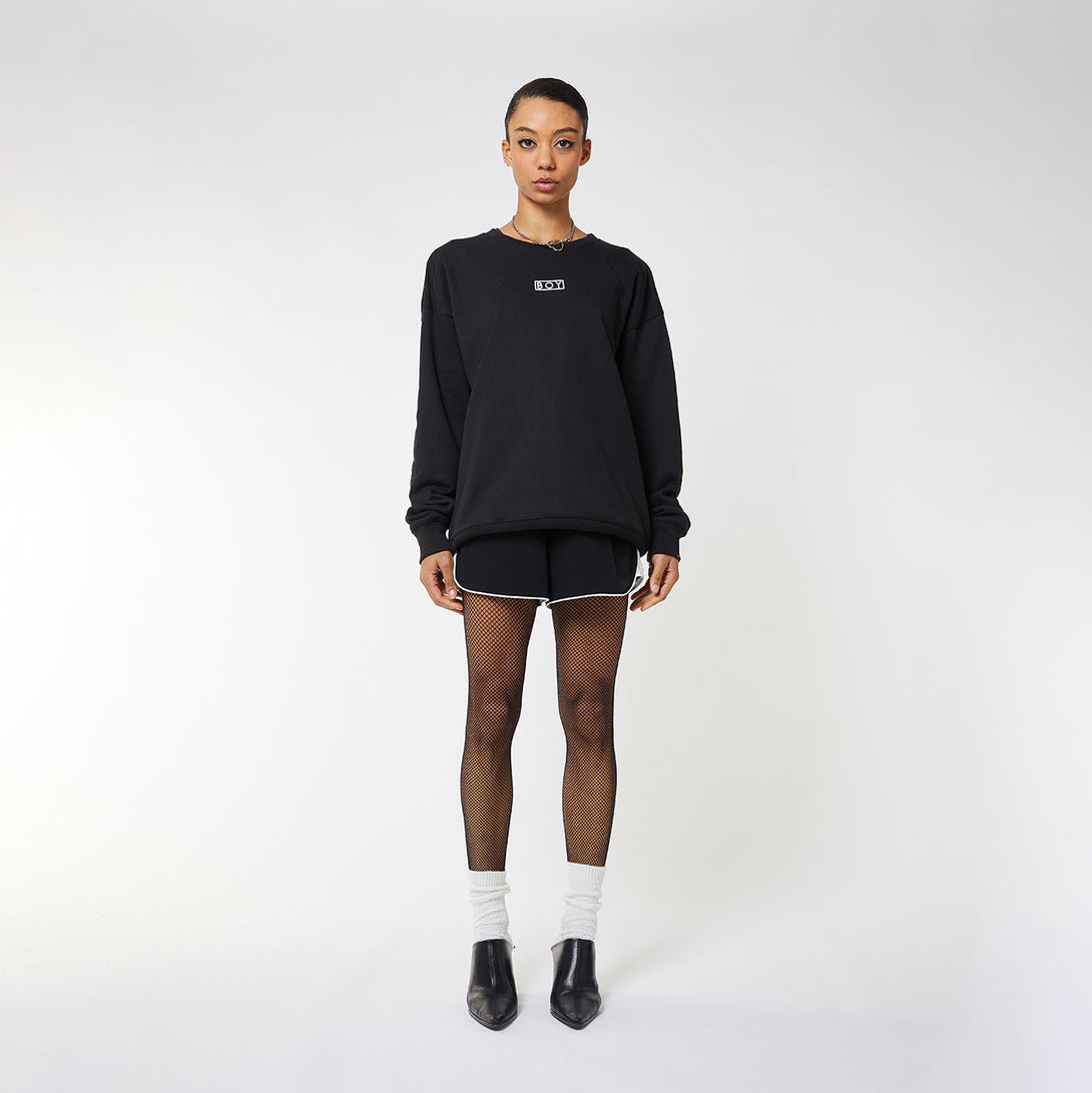 BOY EAGLE FLOCK SWEATSHIRT WOMENS - BLACK