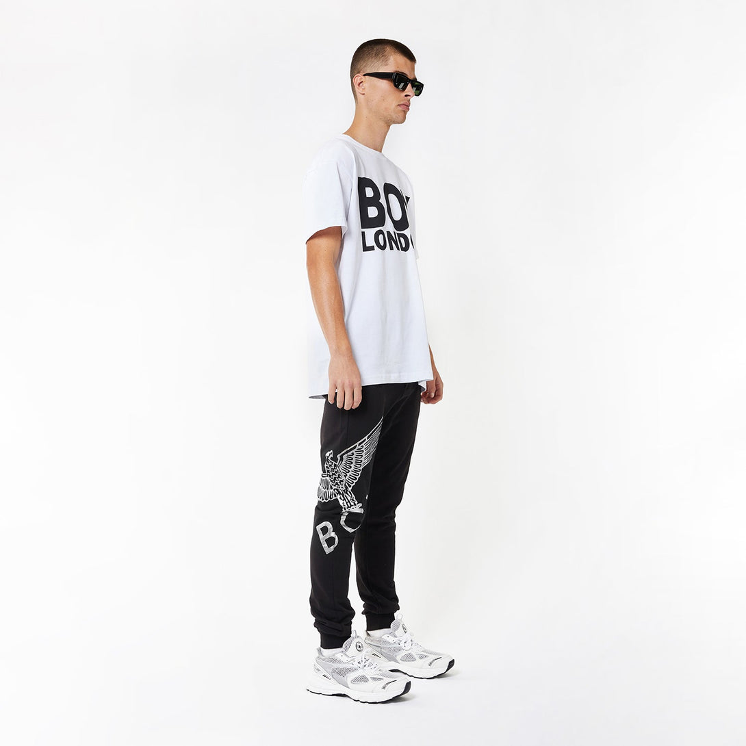 BOY EAGLE JOGGERS - BLACK/SILVER