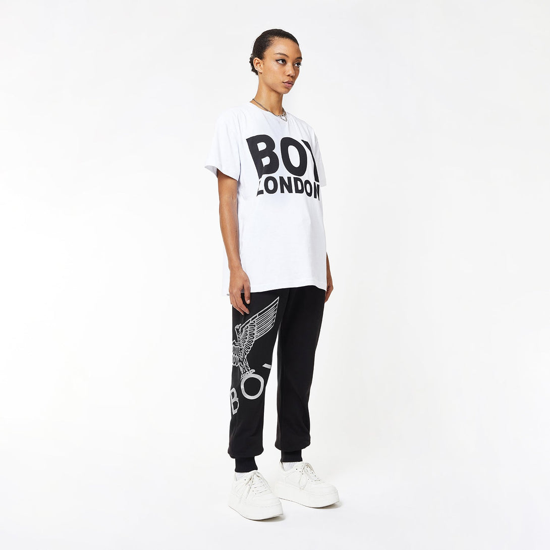 BOY EAGLE JOGGERS - BLACK/SILVER