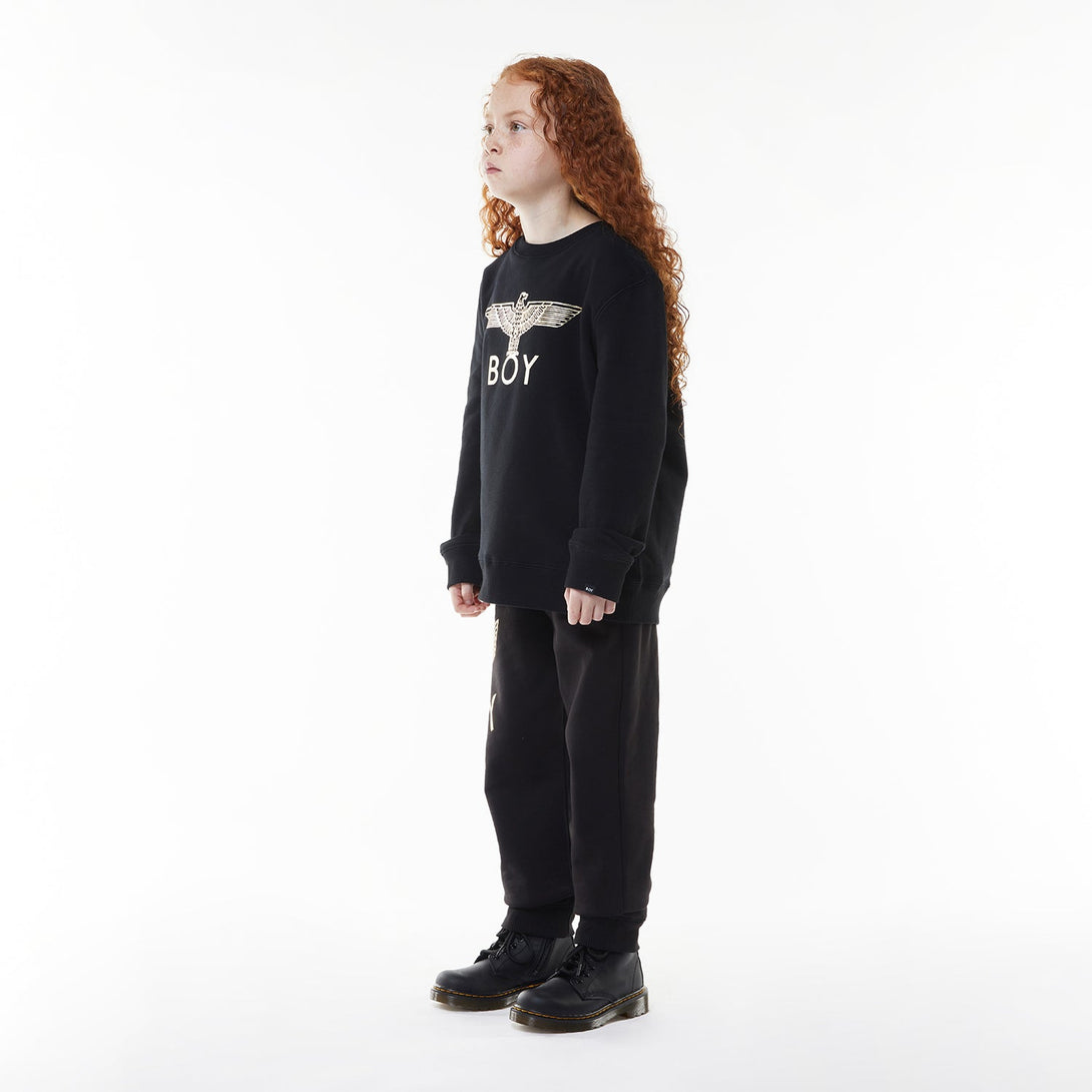 BOY EAGLE KIDS HOODIE BLACK/GOLD