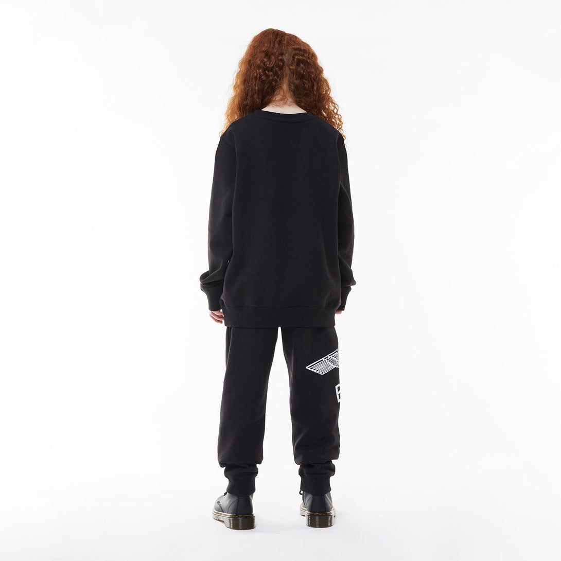 BOY EAGLE KIDS JOGGERS - BLACK/WHITE