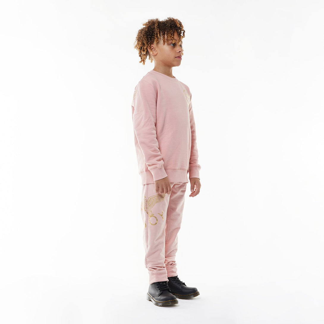 BOY EAGLE KIDS JOGGERS - PINK/GOLD