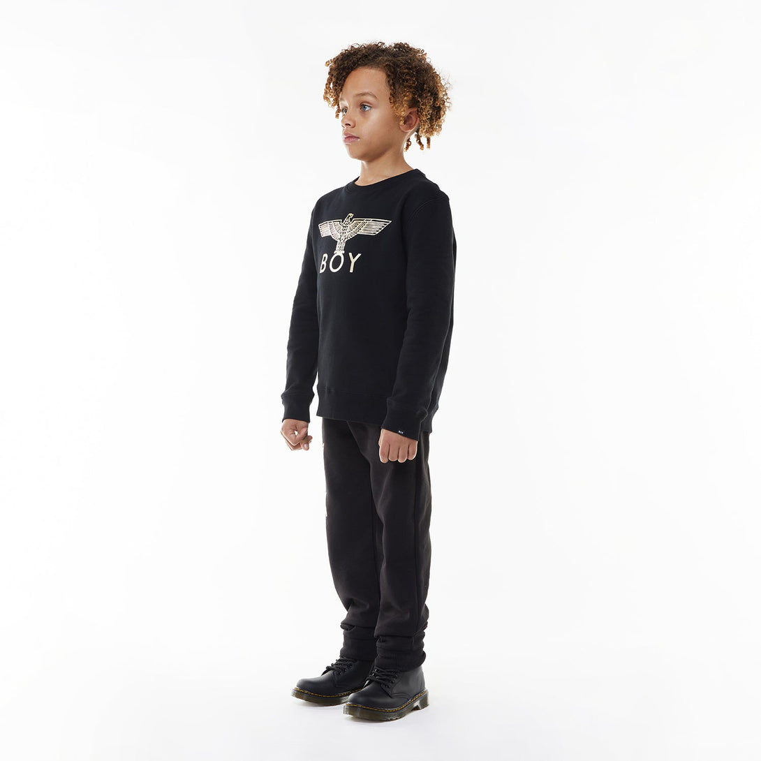 BOY EAGLE KIDS SWEATSHIRT - BLACK / GOLD