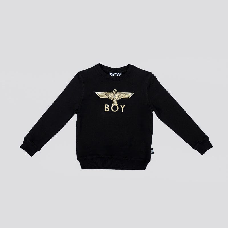 BOY EAGLE KIDS SWEATSHIRT - BLACK / GOLD