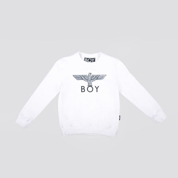 BOY EAGLE KIDS SWEATSHIRT - WHITE / BLACK