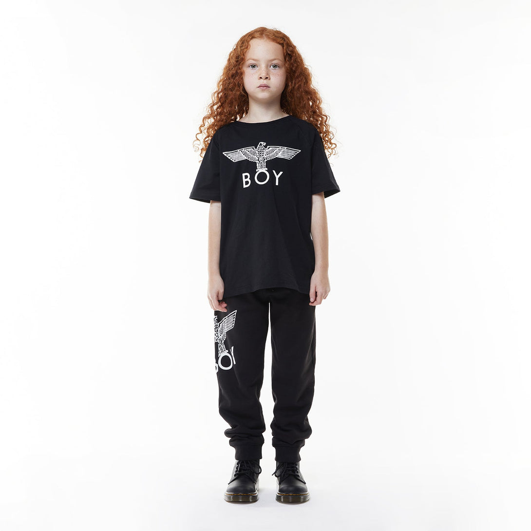 BOY EAGLE KIDS T-SHIRT - BLACK/WHITE