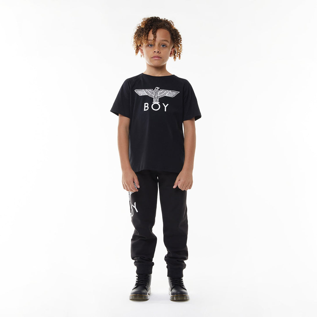 BOY EAGLE KIDS T-SHIRT - BLACK/WHITE