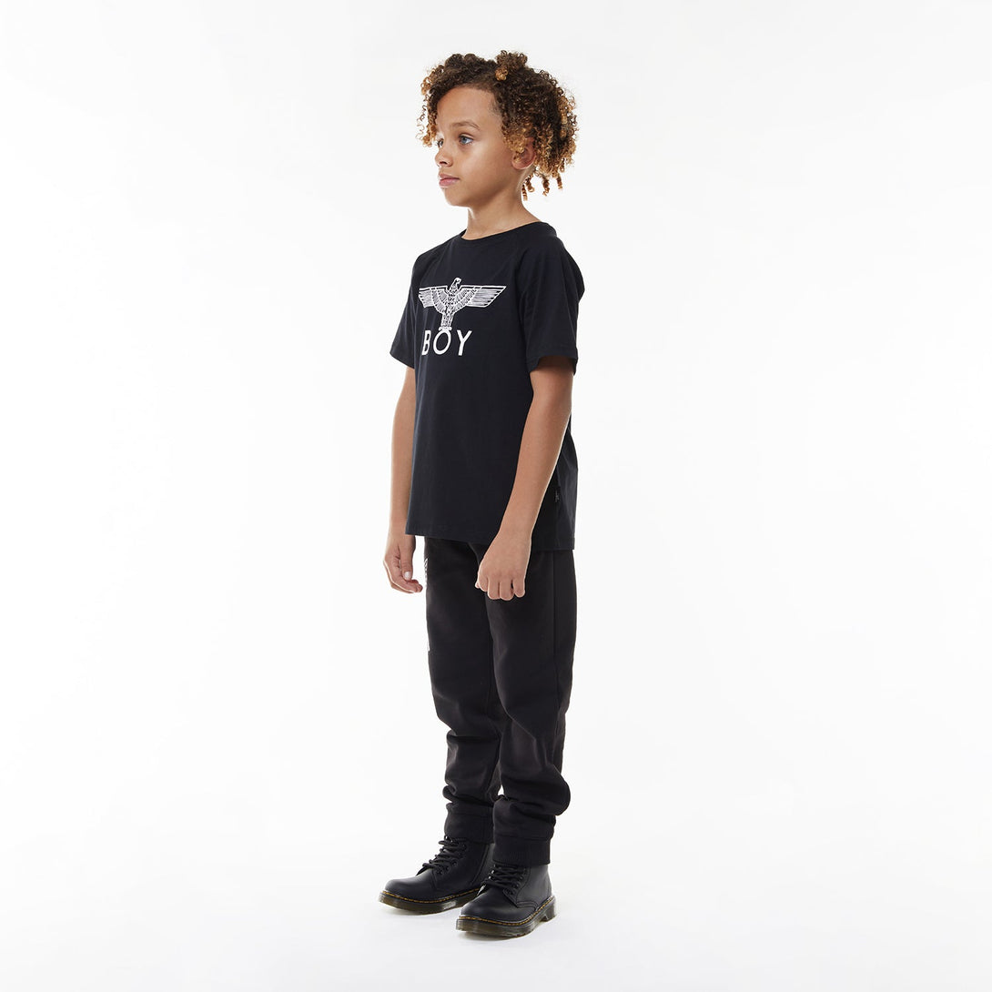 BOY EAGLE KIDS T-SHIRT - BLACK/WHITE