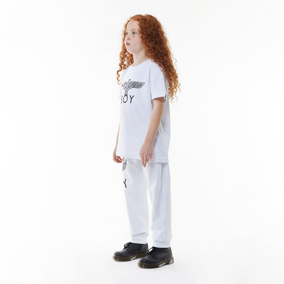 BOY EAGLE KIDS T-SHIRT - WHITE / BLACK