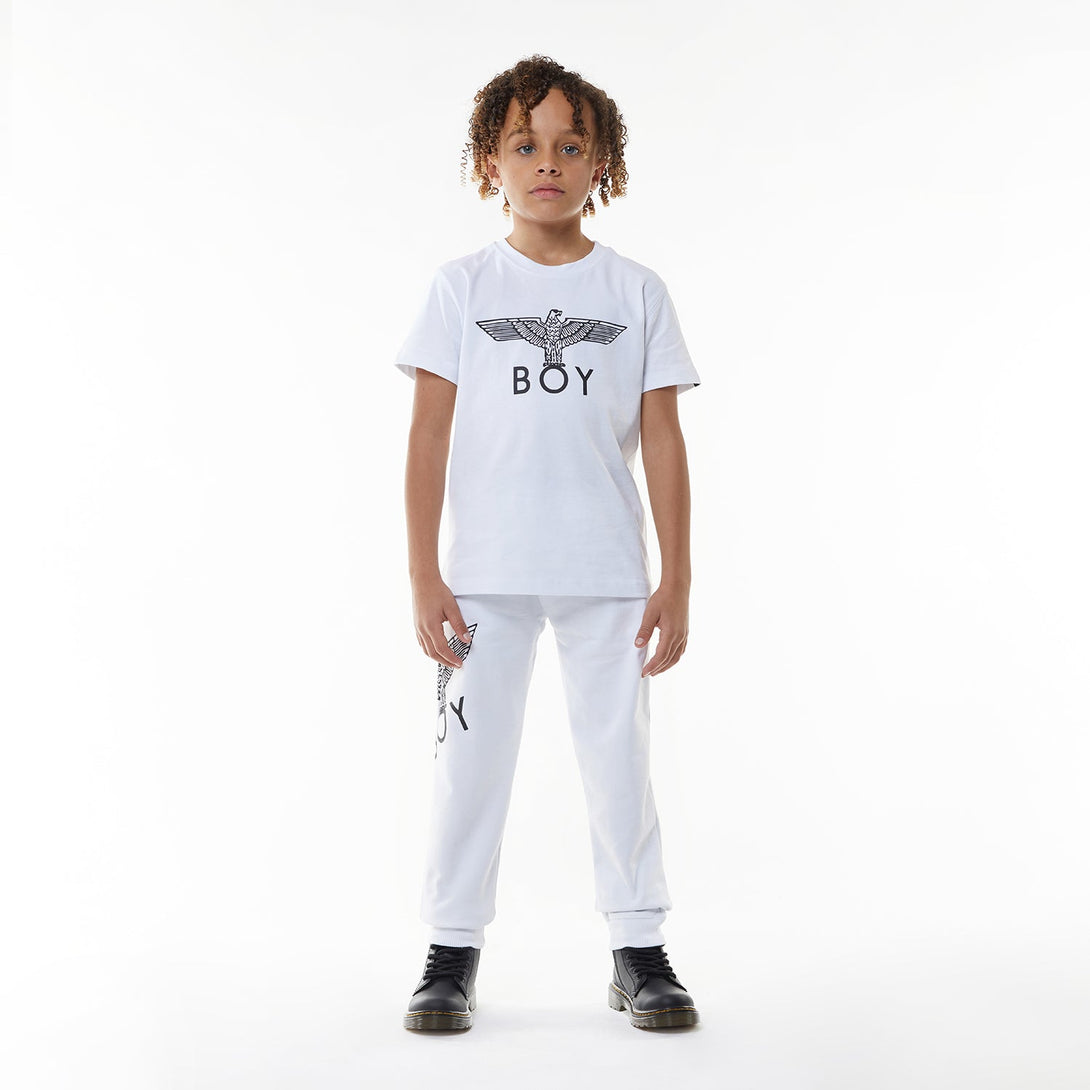 BOY EAGLE KIDS T-SHIRT - WHITE / BLACK