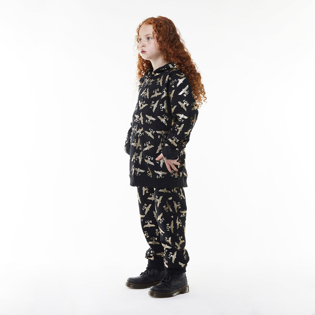 BOY EAGLE REPEAT KIDS JOGGERS - BLACK/GOLD