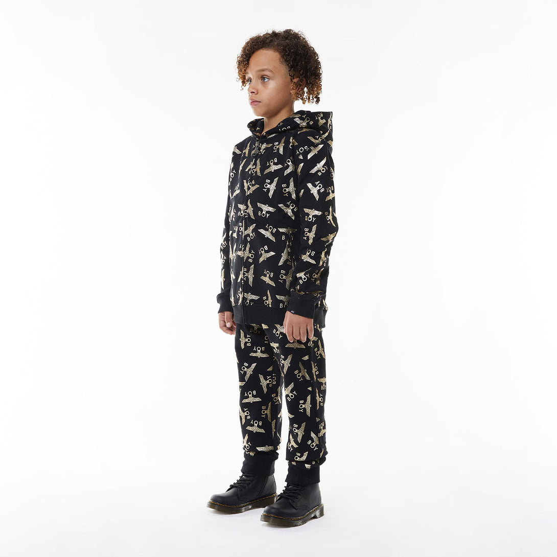 BOY EAGLE REPEAT KIDS JOGGERS - BLACK/GOLD