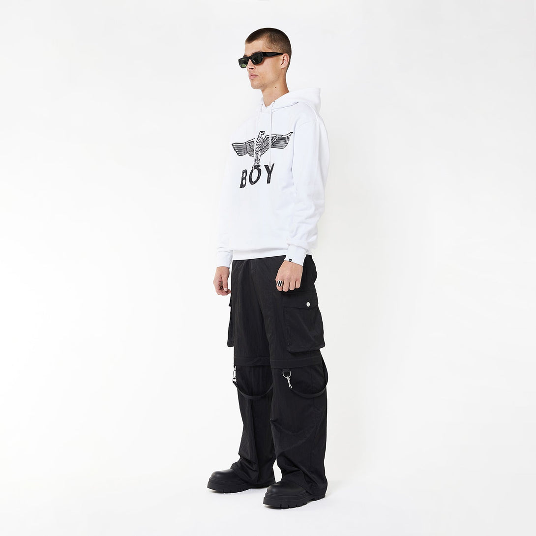 BOY EAGLE SCRIBBLE HOODIE - WHITE/BLACK