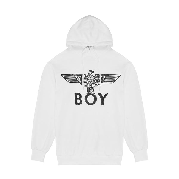 BOY EAGLE SCRIBBLE HOODIE WOMENS - WHITE/BLACK