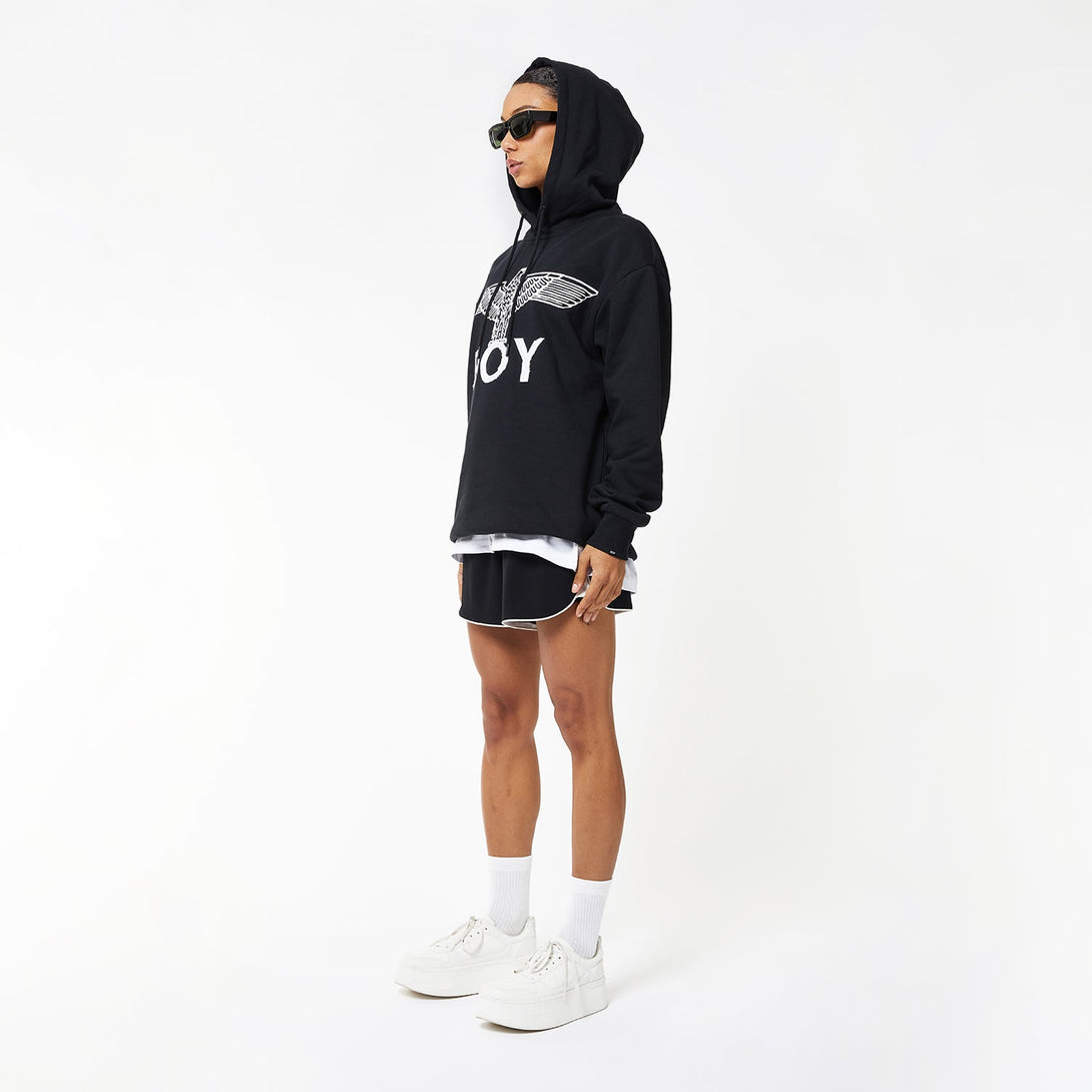 BOY EAGLE SCRIBBLE HOODIE WOMENS - BLACK/WHITE