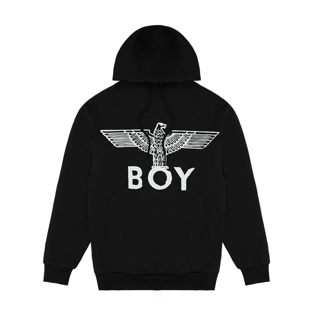 BOY EAGLE SCRIBBLE HOODIE WOMENS - BLACK/WHITE