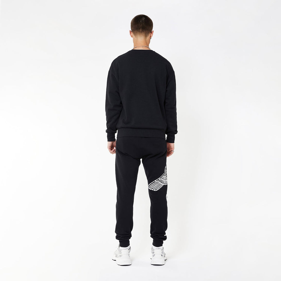 BOY EAGLE SCRIBBLE JOGGERS - BLACK/WHITE