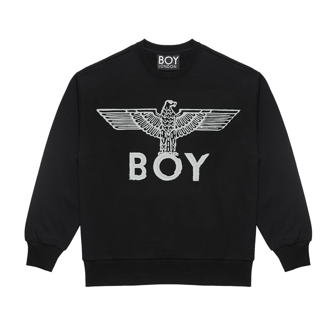 BOY EAGLE SCRIBBLE SWEATSHIRT WOMENS - BLACK/WHITE