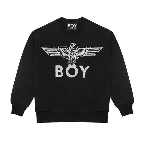 BOY EAGLE SCRIBBLE SWEATSHIRT WOMENS - BLACK/WHITE