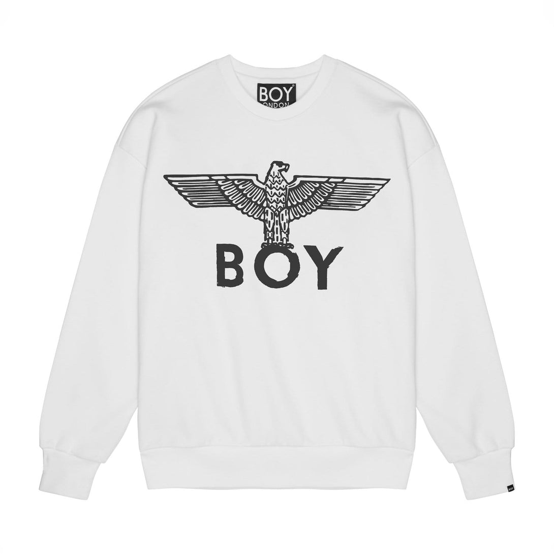 BOY EAGLE SCRIBBLE SWEATSHIRT WOMENS - WHITE/BLACK