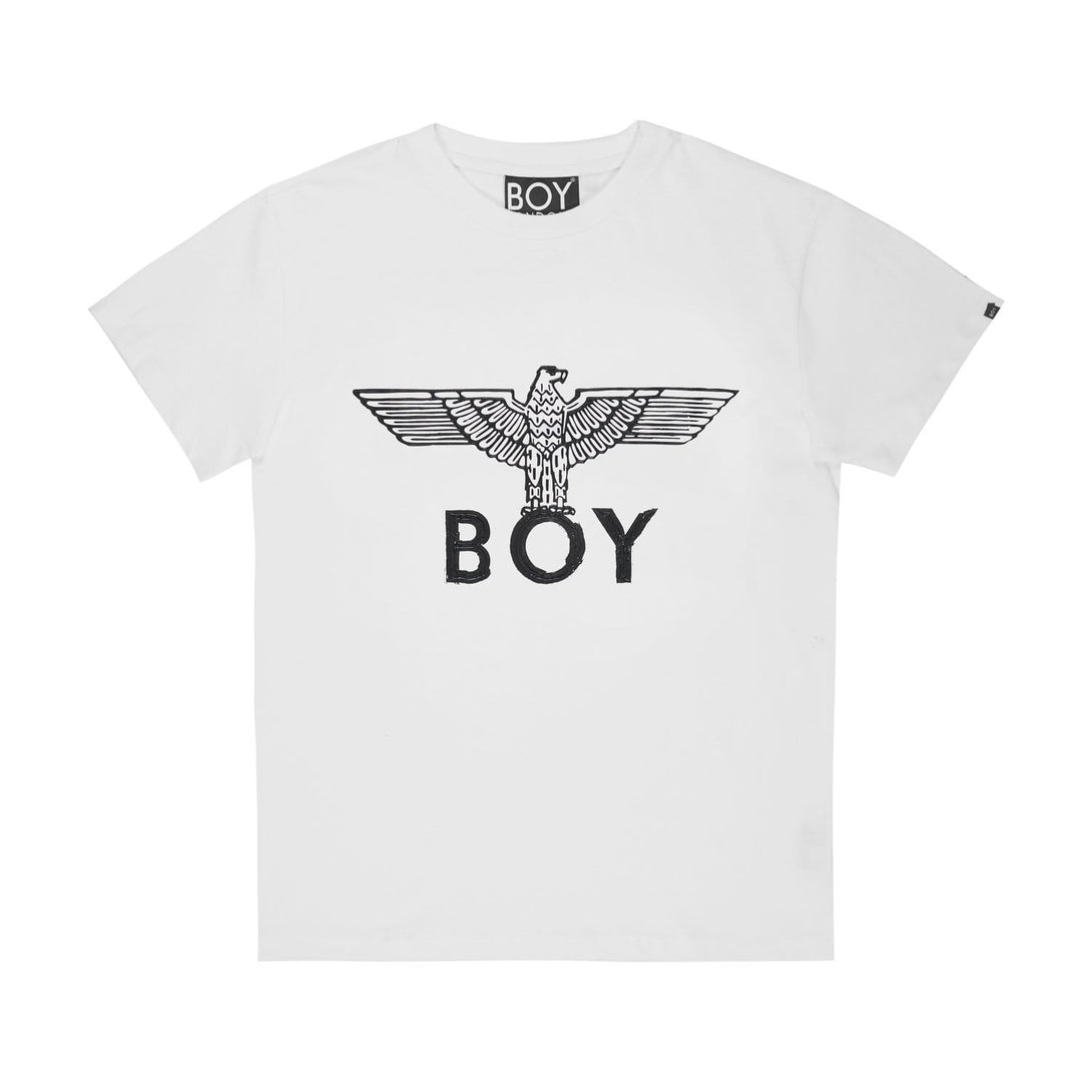 BOY EAGLE SCRIBBLE TEE - WHITE/BLACK