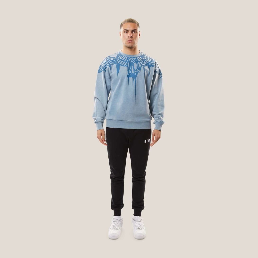 BOY EAGLE SMUDGE SWEATSHIRT - WASHED BLUE