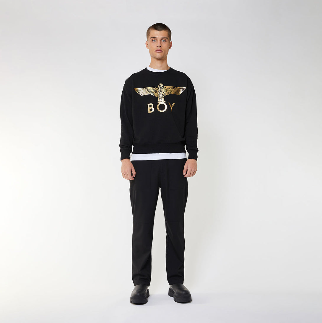 BOY EAGLE SWEATSHIRT - BLACK/GOLD