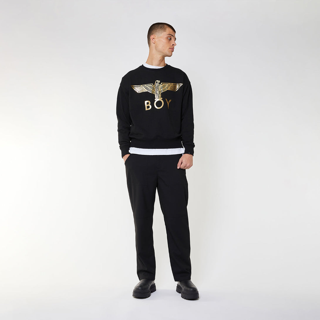 BOY EAGLE SWEATSHIRT - BLACK/GOLD