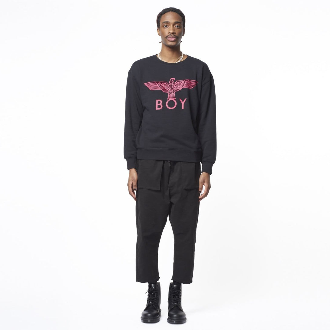 BOY EAGLE SWEATSHIRT - BLACK/PINK