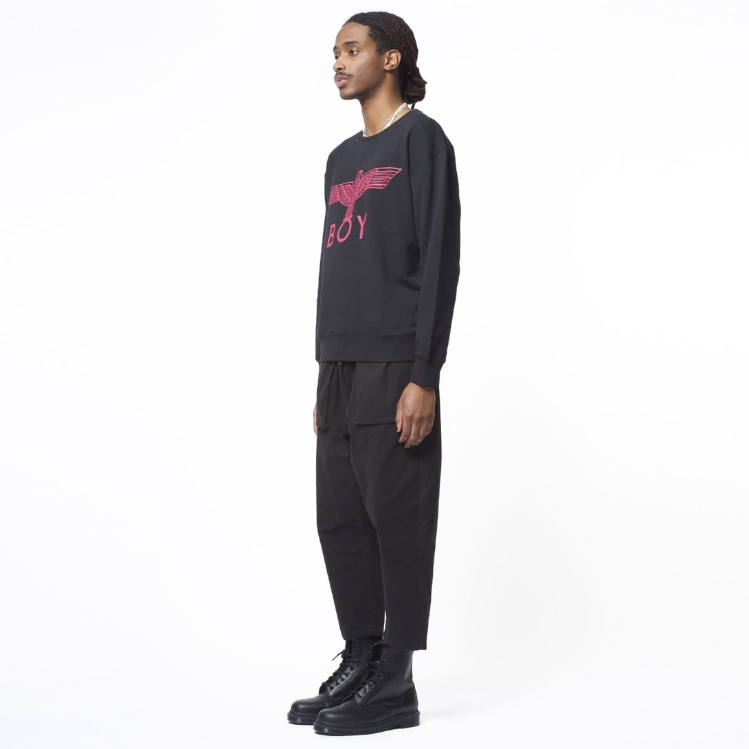 BOY EAGLE SWEATSHIRT - BLACK/PINK