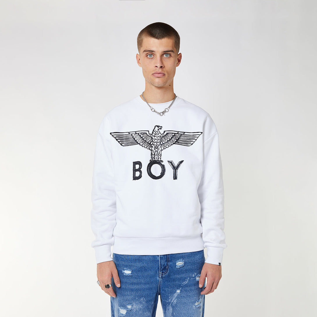 BOY EAGLE SWEATSHIRT - WHITE