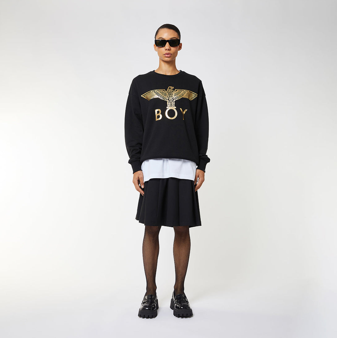 BOY EAGLE SWEATSHIRT WOMENS - BLACK/GOLD