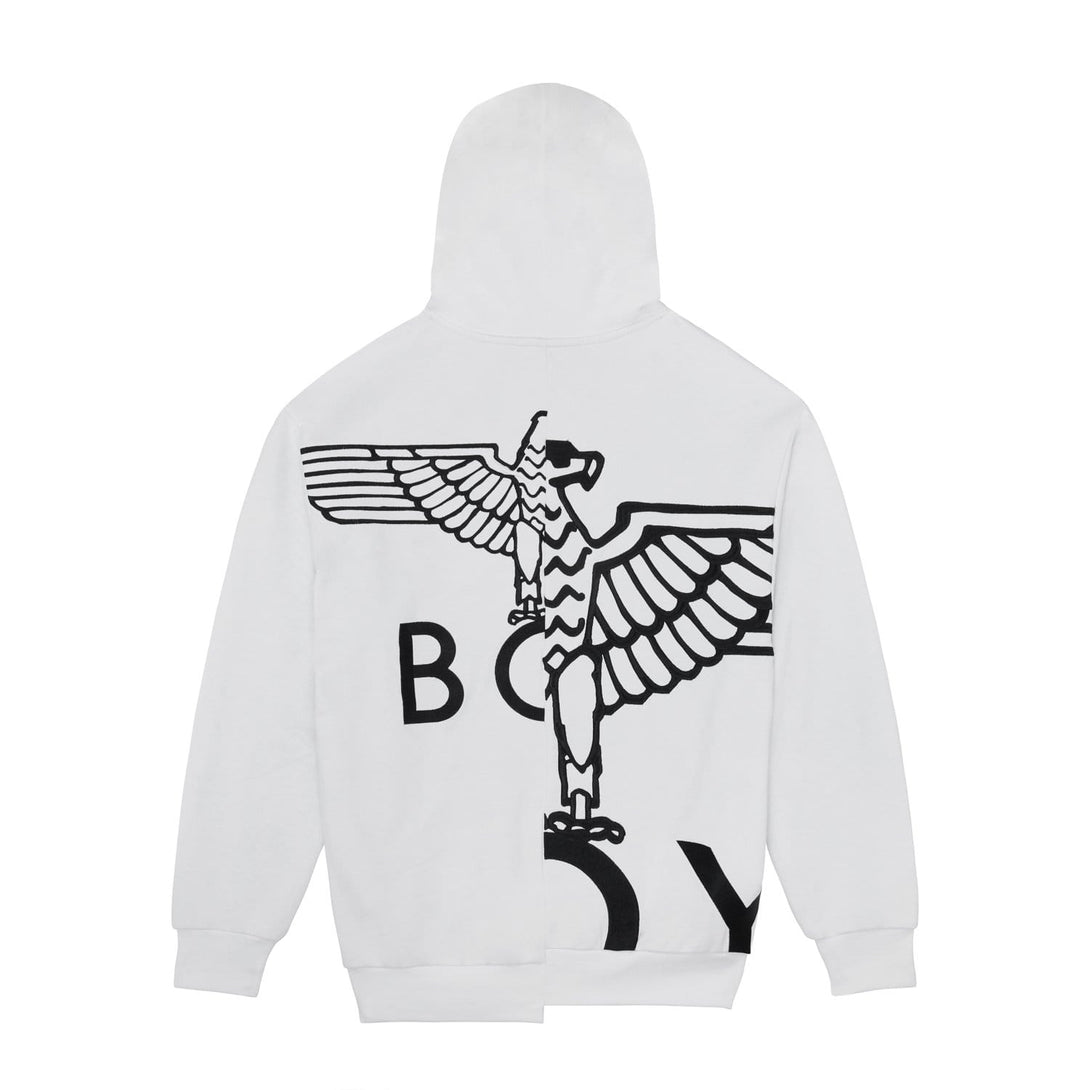 BOY EAGLE TYPO EMBROIDERY HOODIE WOMENS - WHITE