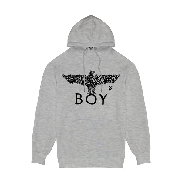 BOY HEARTS HOODIE - GREY