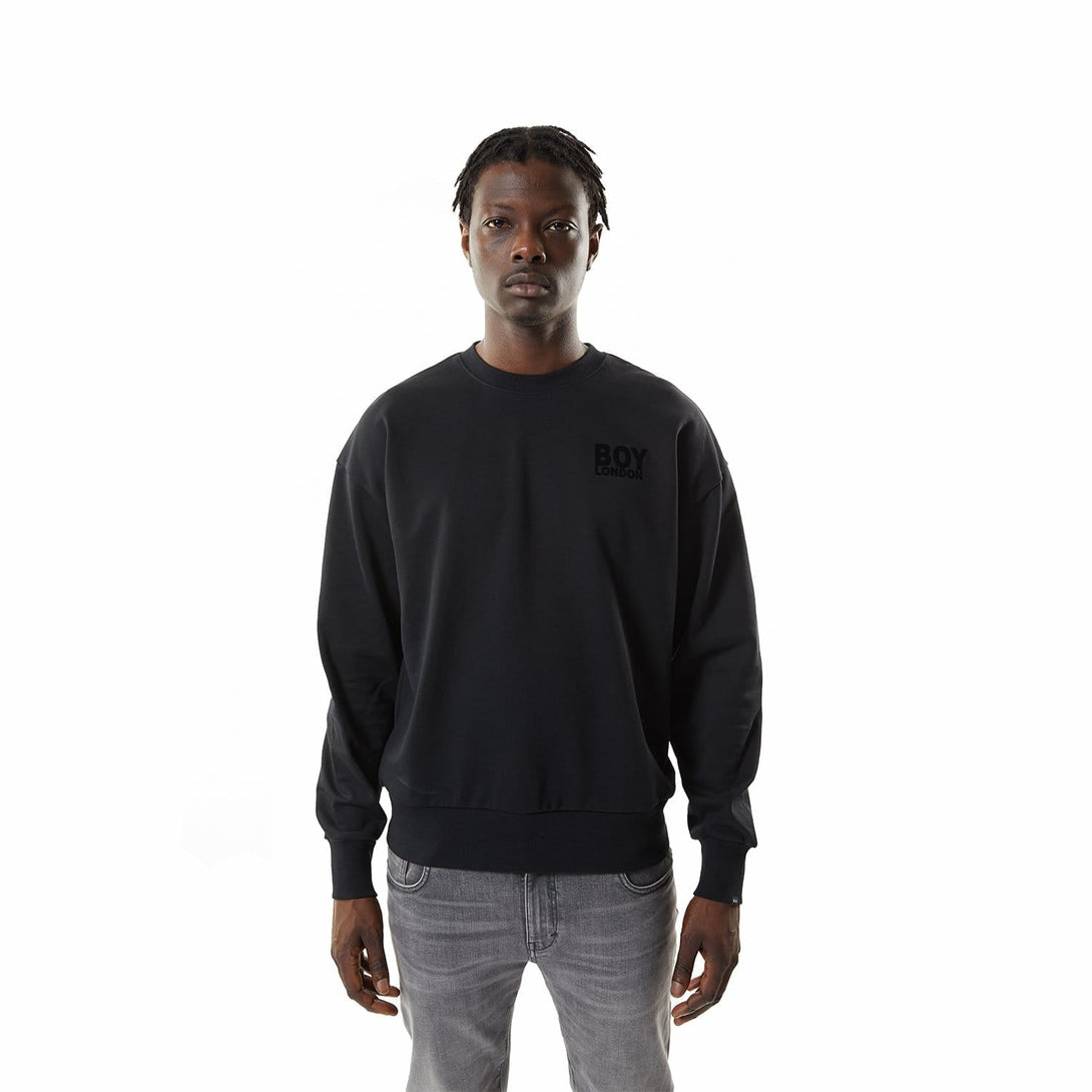 BOY HEMUS SMALL FLOCK SWEATSHIRT - BLACK