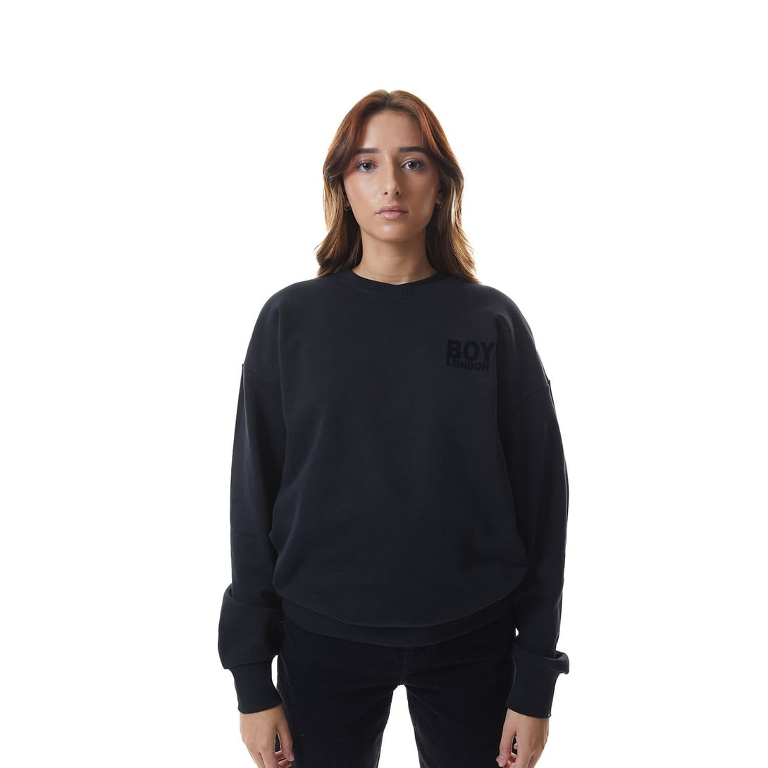 BOY HEMUS SMALL FLOCK SWEATSHIRT - BLACK